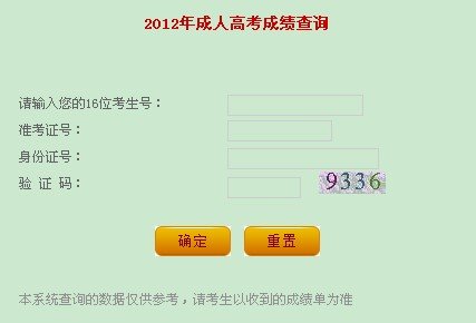 2012年广东成人高考专升本成绩查询