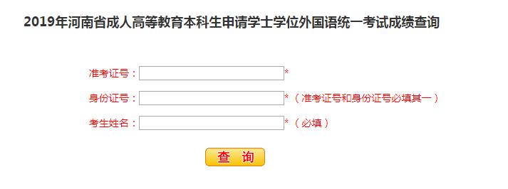 2020年河南三门峡成人学位英语成绩