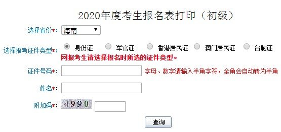 2020年海南初级会计职称考试网上报