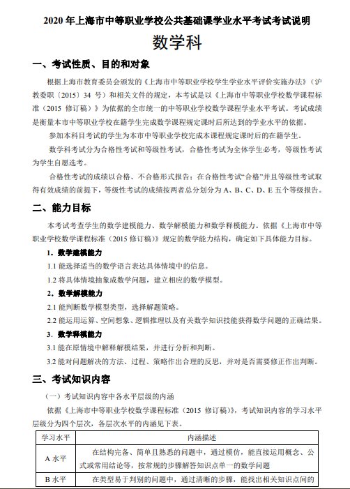 2021年1月普通高中学业水平合格性