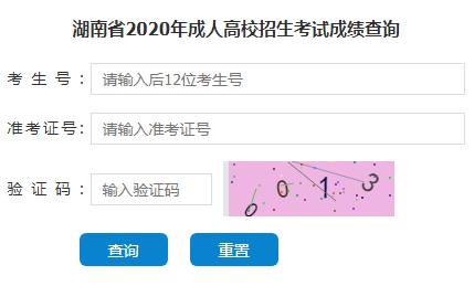 2020年湖南益阳成人高考成绩查询入口