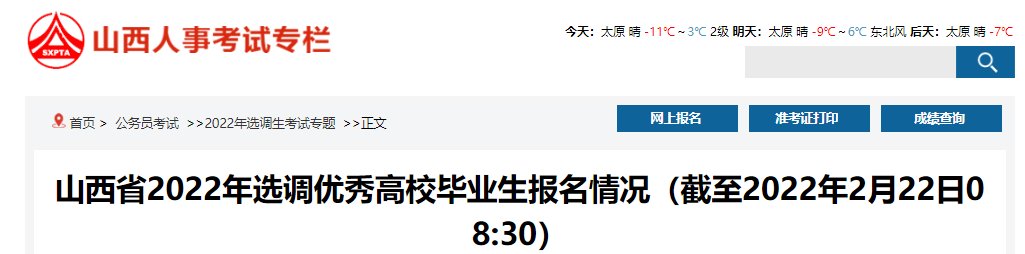 2022年山西大同市选调生报名入口