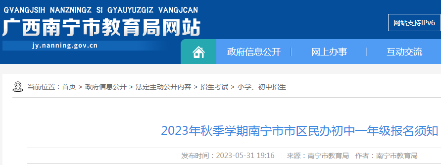 2023年广西南宁市区外小学就读雅博