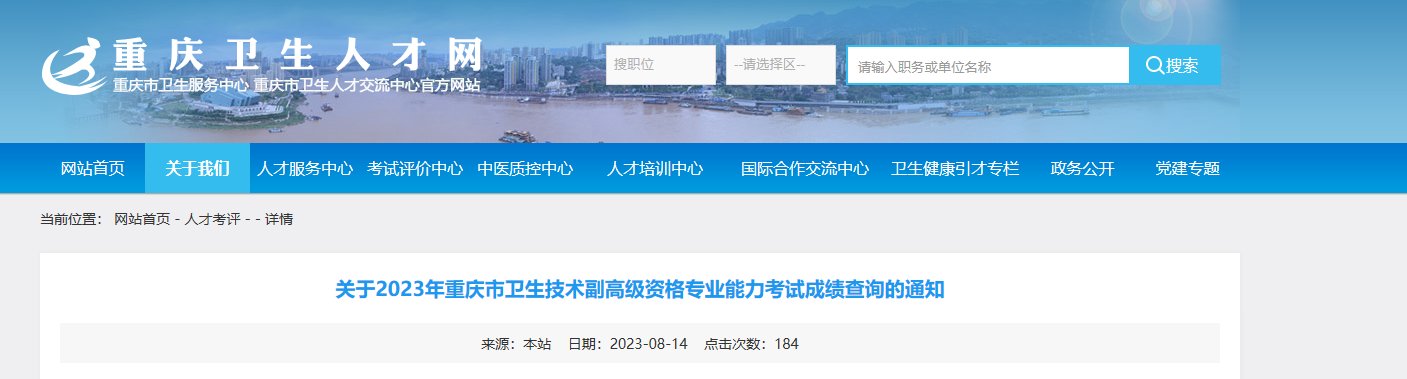 中国卫生人才网2024年重庆卫生副高