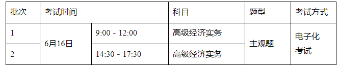 2024年江西经济师考试时间及科目