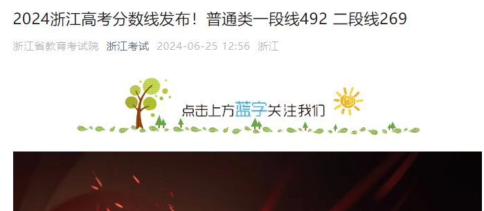 2024年浙江湖州高考成绩及分数线公
