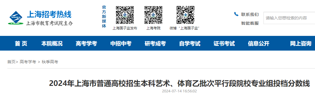 2023年上海奉贤高考成绩查询时间及
