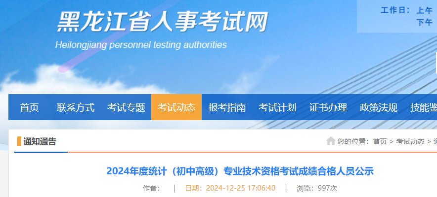 2025年海南统计师成绩查询入口已开