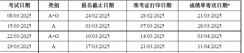 2025年2月雅思考试报名时间