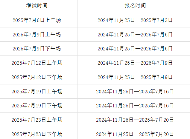 2025年9月托福考试时间
