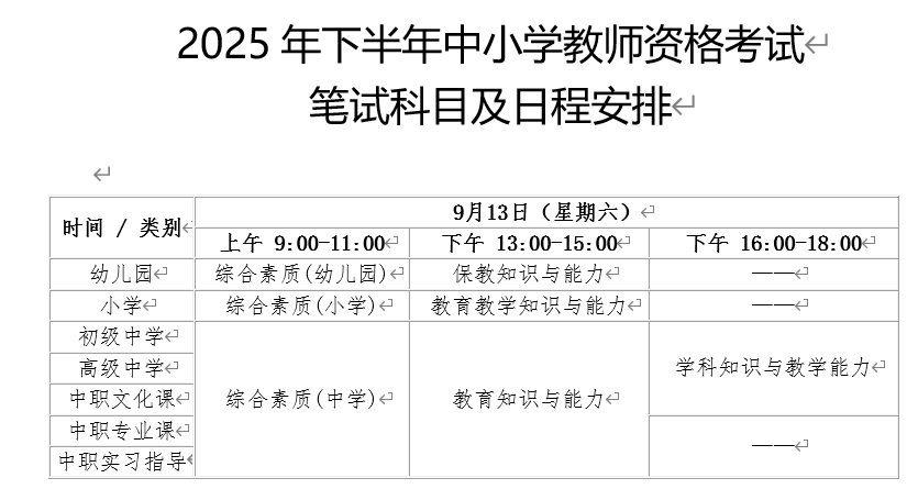 科目及大纲（9月13日）