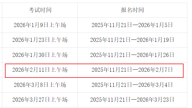 2026年2月GRE报名时间
