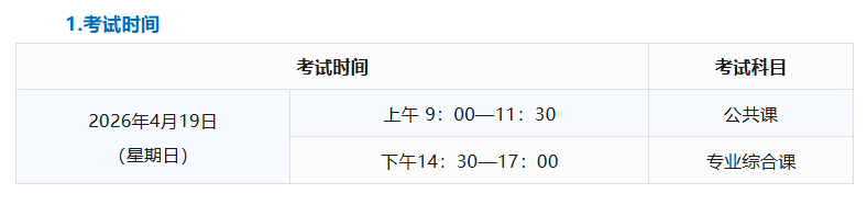 2026年陕西专升本考试时间及科目安