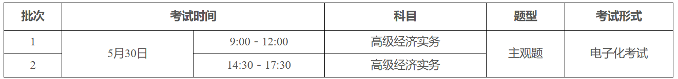 2026年湖北高级经济师考试时间