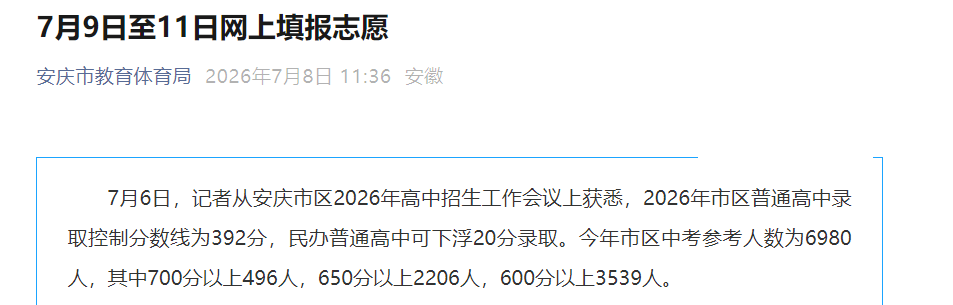 7月15日起录取