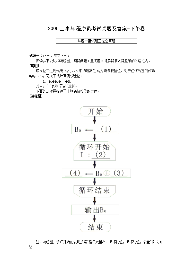 2003上半年程序员考试真题及答案-