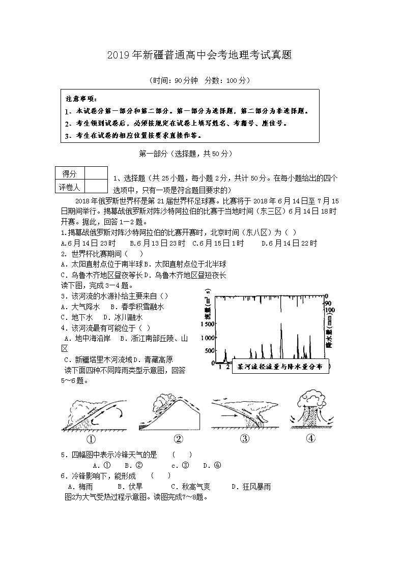 2021年6月浙江学考选择性考试地理