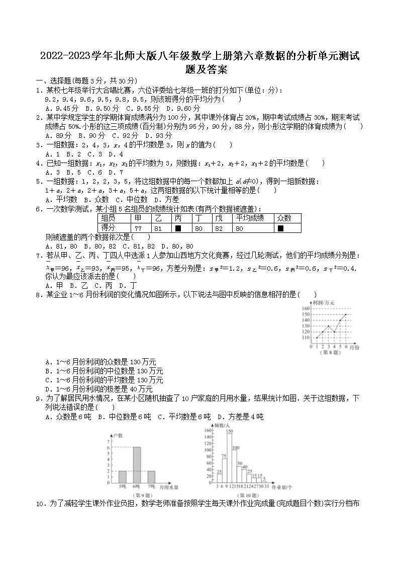 2022年苏科版八年级数学上册第3章
