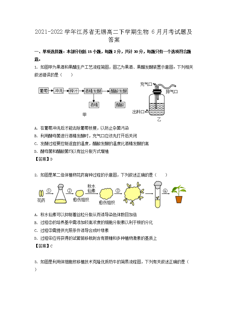 2022-2023学年江苏盐城高二下
